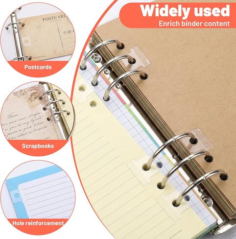 Ymapinc 500PCS Clear Binder Hole Reinforcement Stickers, Self-Adhesive Paper Hole Punch Stickers, Binder Accessories for Scrapbooking Album Notebook Office Supplies in Kuwait