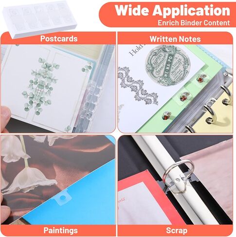 Ymapinc 500PCS Clear Binder Hole Reinforcement Stickers, Self-Adhesive Paper Hole Punch Stickers, Binder Accessories for Scrapbooking Album Notebook Office Supplies in Kuwait
