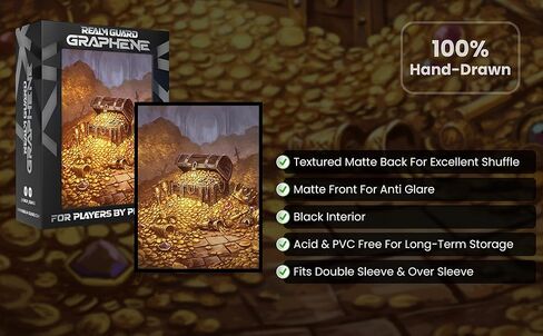 Graphene -100ct Textured Matte TCG/MTG Card Art Sleeves (Treasure Chest) in Saudi Arabia