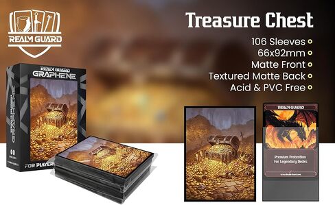 Graphene -100ct Textured Matte TCG/MTG Card Art Sleeves (Treasure Chest) in Saudi Arabia