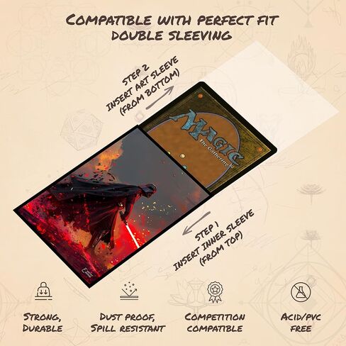 Dark Lord MTG Card Sleeves (Smooth) - 104 Count Standard Size TCG Sleeves - Compatible with Magic The Gathering - Double Sleeving - Original Art Design in Saudi Arabia