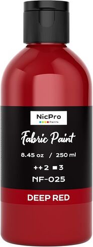 Nicpro White Fabric Paint, 8.45 oz (250 ml) Fabric Paint for Clothes Permanent, Soft Rich Pigment Non-Toxic Textile Paint for Fabric DIY Crafts, T-shirts, Shoes Leather Jeans Bags Canvas for Kid Adult in Kuwait