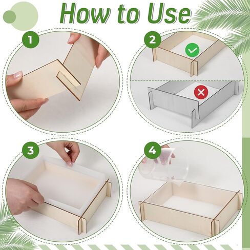 HANLANXUE 5 Pcs Large Resin Molds, Rectangle Silicone Molds for Epoxy Resin, Cuboid Resin Moulds with Wooden Support, Deep Pour Mold for Furniture Decor, DIY Wedding Bouquets, Valentine's Day Gifts in Saudi Arabia