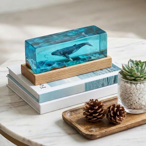 HANLANXUE 5 Pcs Large Resin Molds, Rectangle Silicone Molds for Epoxy Resin, Cuboid Resin Moulds with Wooden Support, Deep Pour Mold for Furniture Decor, DIY Wedding Bouquets, Valentine's Day Gifts in Saudi Arabia
