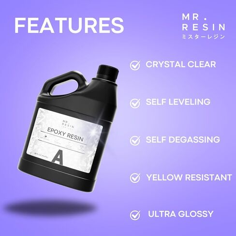 64 OZ Epoxy Resin KIT by Mr. Resin Crystal Clear Epoxy Resin for Arts & Crafts : Cures in 24 Hours! River Tables, Molds, Keychains & More! in Saudi Arabia