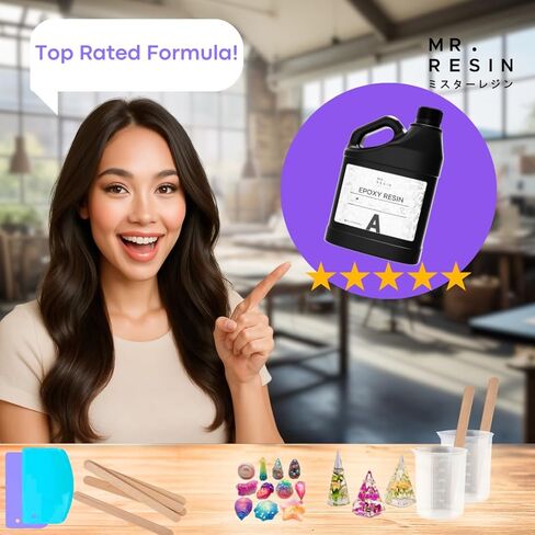 64 OZ Epoxy Resin KIT by Mr. Resin Crystal Clear Epoxy Resin for Arts & Crafts : Cures in 24 Hours! River Tables, Molds, Keychains & More! in Saudi Arabia