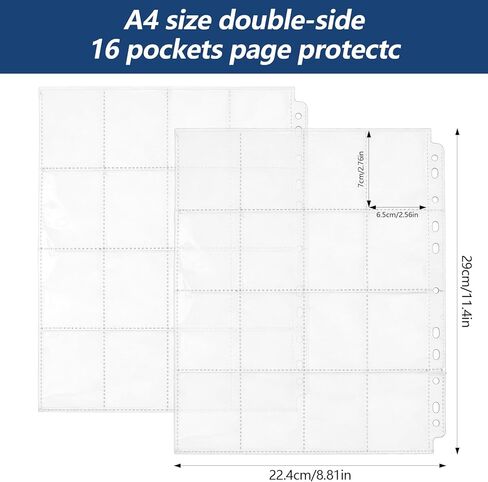 50 Pack Photo Sleeves for 3 Ring Binder - (2x2, for 800 Photos), Archival Photo Page Protectors 2x2, Clear Plastic Photo Album Refill Pages Photo Pockets, Postcard Sleeves, Acid-Free in Saudi Arabia