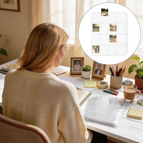 50 Pack Photo Sleeves for 3 Ring Binder - (2x2, for 800 Photos), Archival Photo Page Protectors 2x2, Clear Plastic Photo Album Refill Pages Photo Pockets, Postcard Sleeves, Acid-Free in Saudi Arabia