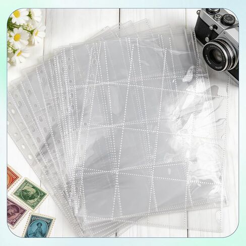 50 Pack Photo Sleeves for 3 Ring Binder - (2x2, for 800 Photos), Archival Photo Page Protectors 2x2, Clear Plastic Photo Album Refill Pages Photo Pockets, Postcard Sleeves, Acid-Free in Saudi Arabia