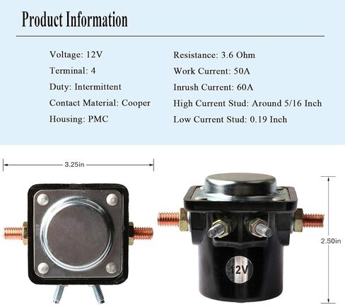 Starter Solenoid Relay Compatible with Mer-cury OMC Marine Johnson Evinrude Outboard 25661 25661-1 8761053 895857 8976545 508905 18-5836 SW661 383622 0395419 185808 582708 586180 47886 47886T SMR6003 in Saudi Arabia