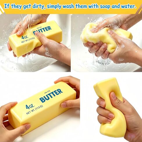 Butter Squishy Slow Rising Squeeze Toy, Soft Squishy Butter Stick, Realistic Food Sensory Fidget Toy for Stress & Anxiety Relief, Squeeze Ball for Office Decor, Party Favors Gifts in Saudi Arabia