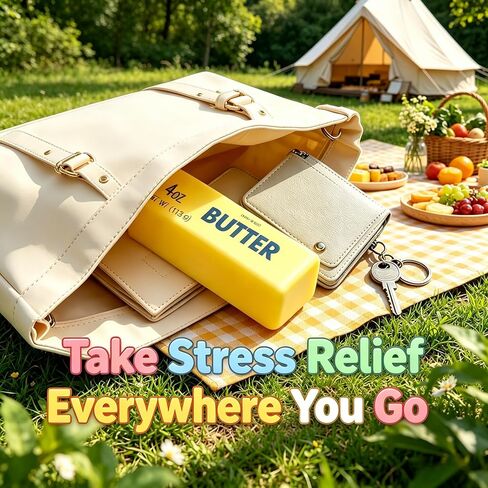 Butter Squishy Slow Rising Squeeze Toy, Soft Squishy Butter Stick, Realistic Food Sensory Fidget Toy for Stress & Anxiety Relief, Squeeze Ball for Office Decor, Party Favors Gifts in Saudi Arabia