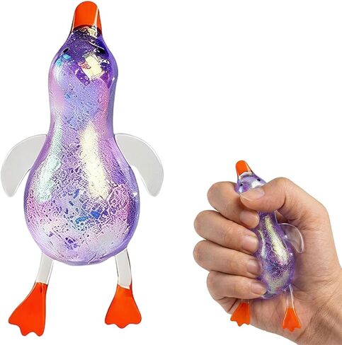 Cute Duck Squishy Sugar Stress Ball, Glitter Soft Squishy Duck Relief Stress Balls Ultra Soft Moldable Slow Rise Relaxing Fidget Stress for Anxiety Relief (Pink) in Saudi Arabia