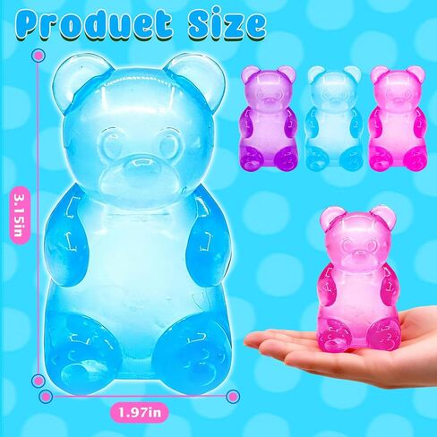3 Pcs Easter Cute Gummy Bear Stress Relief Stress Ball, Slow Rising Squishy Squeeze Anxiety Relief & Focus Toy, Sensory Fidget Toys for Adults, Teens, Autistic ,ADHD, Classroom Prize，Party Favors in Kuwait