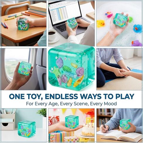 Ice Cube Squishy Stress Ball, Squeeze Ice Cube Squishy Toys for Kids & Adults, Slow Rising Stress Squeeze Squish Ball, Relief Anxiety Sensory Fidget Toys for Party Favors, Goodie Bag Stuffers in Saudi Arabia