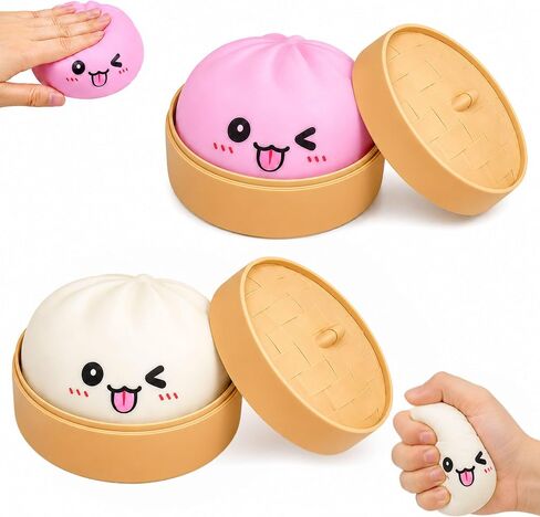 2PCS Dumpling Squishy Mystery Box, Squishy Toys, Viral Dumpling Toy, Stocking Basket Stuffers for Kids, Christmas Party Favors for Boy Girl, Stress Relief for Children Adult Squeeze Toys in Saudi Arabia