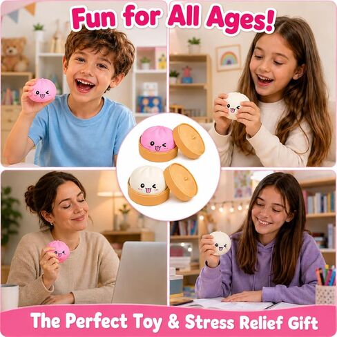 2PCS Dumpling Squishy Mystery Box, Squishy Toys, Viral Dumpling Toy, Stocking Basket Stuffers for Kids, Christmas Party Favors for Boy Girl, Stress Relief for Children Adult Squeeze Toys in Saudi Arabia
