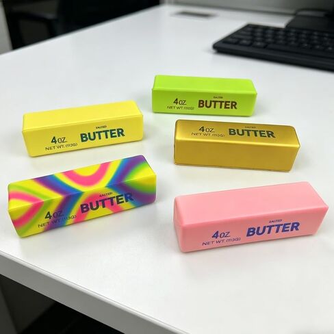 2 Pack Butter Squishy Toys Slow Rising Soft Squeeze Toy Stress Relief Fidget Toys for Kids Party Favors Birthday Gifts Adults Office Desk Toys (Gold) in Saudi Arabia