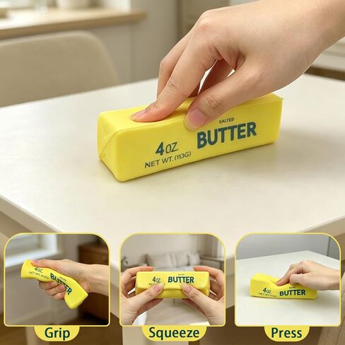 2 Pack Butter Squishy Toys Slow Rising Soft Squeeze Toy Stress Relief Fidget Toys for Kids Party Favors Birthday Gifts Adults Office Desk Toys (Gold) in Saudi Arabia