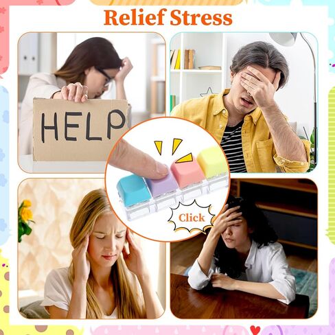 qianyu 3 قطع سلاسل المفاتيح لوحة المفاتيح، سلسلة المفاتيح الضغط تخفيف التوتر تململ سلاسل المفاتيح الحسية الصامتة والصاخبة لوحة المفاتيح الفرس المفاتيح للقلق مرور الوقت الكبار in Kuwait