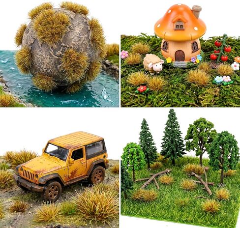 32Pcs Static Grass Bushy Tufts Lowland Shrubs Model Kit, Tuft Terrain Models Kit for Train Landscape Railroad Scenery Sand Layout Model Miniature Bases and Dioramas in Saudi Arabia