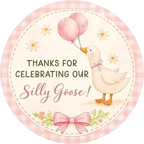 120 Pack 1st Birthday Goose Stickers, ONE Silly Goose Stickers for Baby First Birthday Party Decorations, High Chair Decor, Smash Cake, Gift Bags & Invitations, 1.6" Round in Saudi Arabia