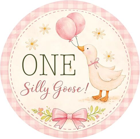 120 Pack 1st Birthday Goose Stickers, ONE Silly Goose Stickers for Baby First Birthday Party Decorations, High Chair Decor, Smash Cake, Gift Bags & Invitations, 1.6" Round in Saudi Arabia