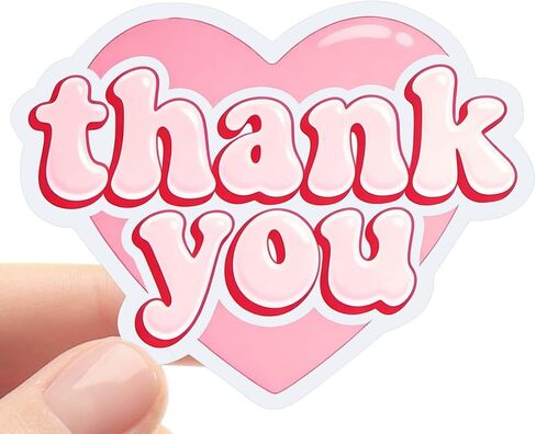 60 Pack Pink Heart Thank You Stickers, Self Adhesive Large Labels for Small Business Packaging, Envelopes & Gift Bags, Cute Appreciation Stickers for Weddings & Customers, 2.4 Inch (Pink) in Saudi Arabia