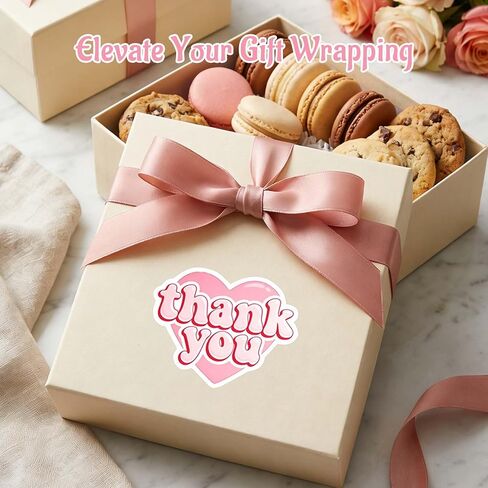 60 Pack Pink Heart Thank You Stickers, Self Adhesive Large Labels for Small Business Packaging, Envelopes & Gift Bags, Cute Appreciation Stickers for Weddings & Customers, 2.4 Inch (Pink) in Saudi Arabia