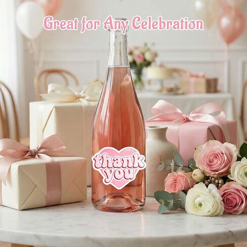 60 Pack Pink Heart Thank You Stickers, Self Adhesive Large Labels for Small Business Packaging, Envelopes & Gift Bags, Cute Appreciation Stickers for Weddings & Customers, 2.4 Inch (Pink) in Saudi Arabia