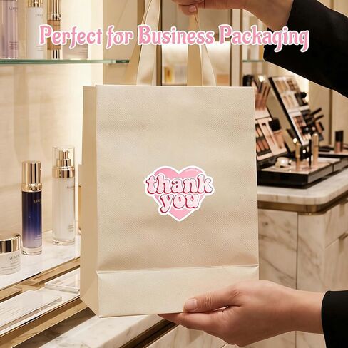 60 Pack Pink Heart Thank You Stickers, Self Adhesive Large Labels for Small Business Packaging, Envelopes & Gift Bags, Cute Appreciation Stickers for Weddings & Customers, 2.4 Inch (Pink) in Saudi Arabia