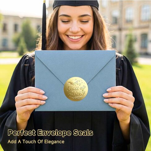 100 حزمة من ملصقات التخرج فئة 2026، ملصقات ملصقات التخرج من رقائق الذهب المنقوشة، ملصقات هدايا لحفلات التخرج، أختام مغلف للدعوات، ديكور تخرج المدرسة الثانوية، 1.6 بوصة in Kuwait