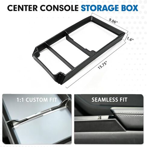 Center Console Organizer Tray for 2025-2026 Tesla Model Y Juniper and 2024-2026 Model 3 Highland (Standard, Premium & Performance) - Console Storage Rack - Black in Saudi Arabia