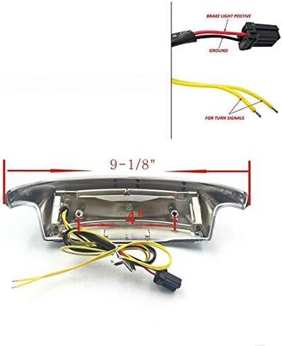 مصباح LED بديل لطرف الحاجز الخلفي من AfterMokit مع ضوء الفرامل وإشارة الانعطاف لـ Harley Davidson Electra Glide Classic Ultra Classic Ultra Limited 2009 وUp Road Glide Ultra 2016 وما فوق باللون الأحمر in Kuwait