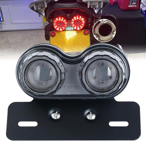 AUTOXBERT 40 LED Motorcycle Tail Light Integrated Brake Running Turn Signal License Plate Light, 12V Waterproof Metal Housing for Street Bikes Cruisers Choppers in Kuwait