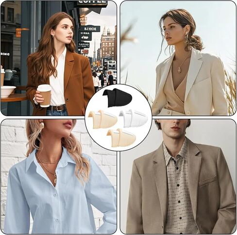 CllyCnny Shoulder Pads for Women Clothing-No-Sewing Required Anti-Slip Detachable Reusable Soft Sponge,4 Pairs Shoulder Pads 1.5cm Thickening Foam for Women Men Costume Blazer Suit Jacket Shirt in Saudi Arabia