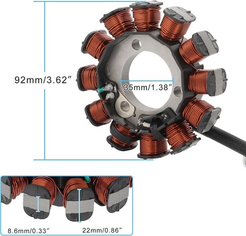 Magneto Stator 12 Coil Corrosion and Moisture Resistance Electric Motor Stator Replacement Par Compatible with 2008-2015 CBF125 Motorcycle OEM 31120-KWF-941 in Saudi Arabia