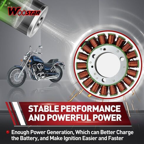 WOOSTAR 18 Coil 6 Wire Magneto Stator Replacement for Vs1400 Boulevard S83 OEM 32101-38B02-000 in Saudi Arabia
