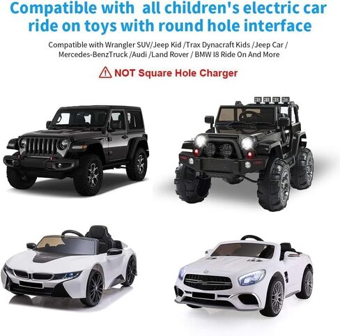 12V Battery Charger for Razor E90 E95 MX125 Kids Ride on Toys Car, for Best Choice Products, Wrangler, Kidzone Bumper Cars, Kid Trax, BMW 12 Volt Power Wheels Power Supply in Saudi Arabia