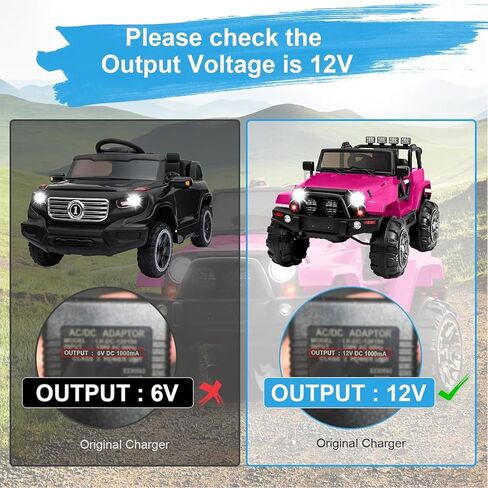 12V Battery Charger for Razor E90 E95 MX125 Kids Ride on Toys Car, for Best Choice Products, Wrangler, Kidzone Bumper Cars, Kid Trax, BMW 12 Volt Power Wheels Power Supply in Saudi Arabia
