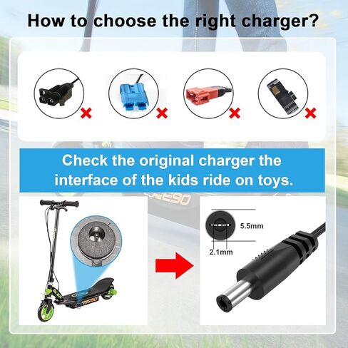 12V Battery Charger for Razor E90 E95 MX125 Kids Ride on Toys Car, for Best Choice Products, Wrangler, Kidzone Bumper Cars, Kid Trax, BMW 12 Volt Power Wheels Power Supply in Saudi Arabia