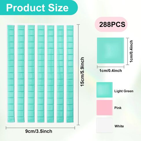 288 Pcs Adhesive Sticky Tack, Poster Putty for Walls No Damage, Removable Mounting Putty Reusable Wall Safe Sticky Tack for Wall Hanging Pictures Photo Frames Party Decorations, White,Pink,Light Blue in Kuwait