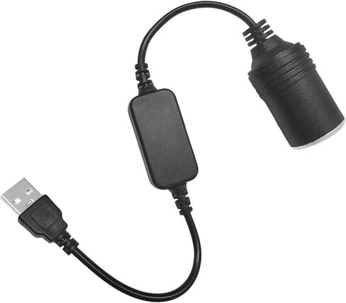 2 PCS USB to Cigarette Lighter Socket, 1 Ft 5V USB A Male to 12 Volt Car Cigarette Lighter Socket, Power Adapter Cable for Dash Cam GPS Radar Detector LED Light Strips, Car Accessories in Kuwait