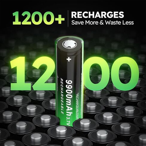 18650 3.7V Rechargeale Battery Flat Top High Capacity Lithium Polymer Ni-MH Rechargeable Battery for Remote Control, Game Console in Kuwait