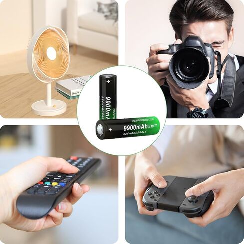 18650 3.7V Rechargeale Battery Flat Top High Capacity Lithium Polymer Ni-MH Rechargeable Battery for Remote Control, Game Console in Kuwait