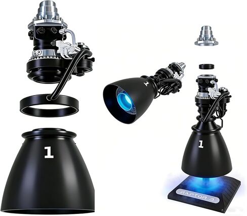 BiKiBao Spacex Starship Engine Model Falon 9 Rocket Engine Metal Static Model Display Toy Space Gift for Spacer 7in Metal Component Raptor Engine in Saudi Arabia