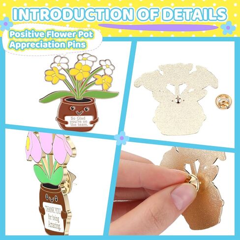12 Pcs Thank You Positive Label Pins Appreciation Recognition Flower Pins for Teacher Appreciation Graduation End of Year Employee of The Month Volunteer Coworker Gifts in Saudi Arabia