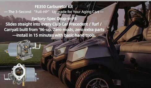 FE350 Carburetor Replacement for Club Car Golf Cart - Complete Kit Compatible with Precedent/Turf/Carryall (1996-UP) Kawasaki Engine, Includes Air Filter #1015426 & Oil Filter #49065-207 in Saudi Arabia