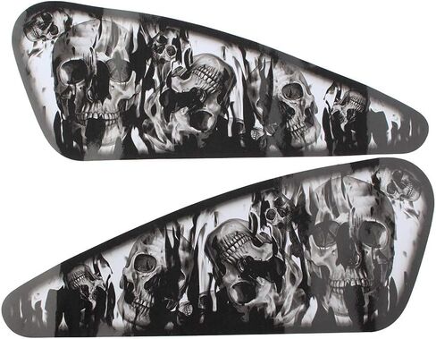Bacar Motor Gas Tank ملصق مائي وسادة خزان الشارات الجانبية ملصقات الغاز لـ Harley for Sportster XL 883 1200 لنماذج Softail Dyna Bobber، Style F in Kuwait