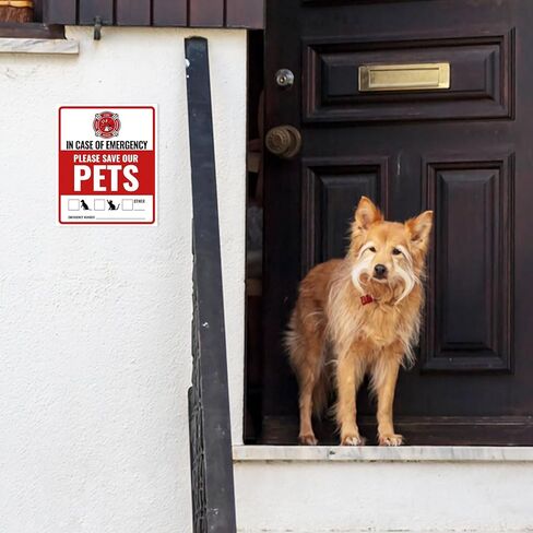 12Pcs Pets Inside Fire Rescue Sticker - 12x10cm Emergency Pet Alert Safety Decal for Doors, Vinyl Adhesive Firefighter Warning Sign for Home (Rescue Retriever) in Saudi Arabia